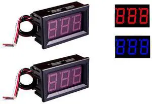 NOYITO 0.56 inches LED DC Digital Voltmeter 3-Wire 0.00V-30.0V Battery Voltage Tester Red Blue Two Colors Display (Pack of 2) (Blue) NOYITO 0.56 inches LED DC Digital Voltmeter 3-Wire 0.00V-30.0V Battery Voltage Tester Red Blue Two Colors Display (Pack of 2) (Blue)