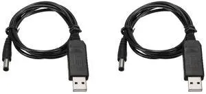 NOYITO DC to DC USB 5V to 9V DC Jack Port 5.5x2.5mm & 2.1mm Boost Power Module Converter Cable USB Boost Cable 3.2 ft (Pack of 2) NOYITO DC to DC USB 5V to 9V DC Jack Port 5.5x2.5mm & 2.1mm Boost Power Module Converter Cable USB Boost Cable 3.2 ft (Pack of 2)