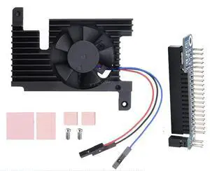 Dedicated All-in-One Aluminum Alloy Cooling Fan for Raspberry Pi 4 Model B with Fan Adapter V2 @(PI4-FAN-PWM-B) Dedicated All-in-One Aluminum Alloy Cooling Fan for Raspberry Pi 4 Model B with Fan Adapter V2 @(PI4-FAN-PWM-B)