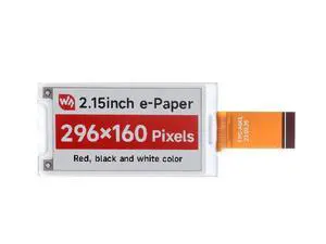 2.15inch E-Paper Display (B), Raw E-Ink Display, 296x160, Red/Black/White, SPI Interface, Without Driver Board @(2.15inch e-Paper (B)) 2.15inch E-Paper Display (B), Raw E-Ink Display, 296x160, Red/Black/White, SPI Interface, Without Driver Board @(2.15inch e-Paper (B))