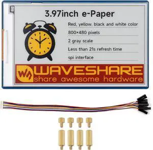 3.97inch E-Paper E-Ink Display, 800 × 480 Pixels, Red/Yellow/Black/White, SPI Interface, with Driver Board, Compatible with Raspberry Pi 40PIN GPIO Header @(3.97inch e-Paper HAT+ (G)) 3.97inch E-Paper E-Ink Display, 800 × 480 Pixels, Red/Yellow/Black/White, SPI Interface, with Driver Board, Compatible with Raspberry Pi 40PIN GPIO Header @(3.97inch e-Paper HAT+ (G))