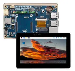 for Raspberry Pi 5inch Compute Module 4 Capacitive Touch Screen Expansion 800×480 Pixels Display Supports 4K 30fps Output via HDMI Port, PoE Header, Gigabit Ethernet @(CM4-DISP-BASE-5A) for Raspberry Pi 5inch Compute Module 4 Capacitive Touch Screen Expansion 800×480 Pixels Display Supports 4K 30fps Output via HDMI Port, PoE Header, Gigabit Ethernet @(CM4-DISP-BASE-5A)