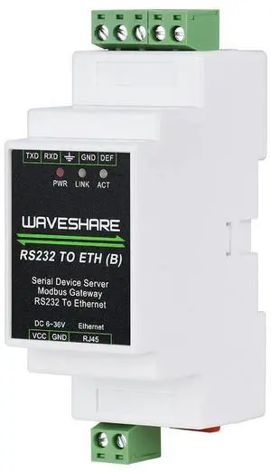 RS232 to RJ45 Ethernet Converter Module, Industrial RS232 Serial Server, TCP/IP to Serial, Modbus Gateway, Bi-Directional Transparent Data Transmission Between RS232 and Ethernet RS232 to RJ45 Ethernet Converter Module, Industrial RS232 Serial Server, TCP/IP to Serial, Modbus Gateway, Bi-Directional Transparent Data Transmission Between RS232 and Ethernet