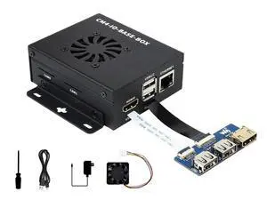 Mini-Computer Based on Raspberry Pi Compute Module 4 (NOT Included), CM4-IO-BASE-B (Full Ver.) Inside, Metal Case, with Cooling Fan, USB HDMI Adapter, FFC Cables, USB-A to USB-C Cable etc. Mini-Computer Based on Raspberry Pi Compute Module 4 (NOT Included), CM4-IO-BASE-B (Full Ver.) Inside, Metal Case, with Cooling Fan, USB HDMI Adapter, FFC Cables, USB-A to USB-C Cable etc.