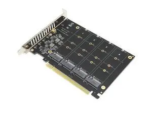 Quad NVMe SSD PCIe Adapter, 4 M.2 NVMe SSD to PCI-e 4.0 3.0 x16 Card Support 2230 2242 2280 NVMe SSD (PCI-e 16X Bifurcation Required) Quad NVMe SSD PCIe Adapter, 4 M.2 NVMe SSD to PCI-e 4.0 3.0 x16 Card Support 2230 2242 2280 NVMe SSD (PCI-e 16X Bifurcation Required)