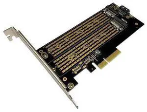 PCIe 3.0 to M.2 NVMe/NGFF SSD Adapter Card High-Speed Expansion for Desktop PCs, Supports M Key/B Key/B&M Key, 2230 to 22110 Size Compatibility (Dual Slot NVME+NGFF) PCIe 3.0 to M.2 NVMe/NGFF SSD Adapter Card High-Speed Expansion for Desktop PCs, Supports M Key/B Key/B&M Key, 2230 to 22110 Size Compatibility (Dual Slot NVME+NGFF)