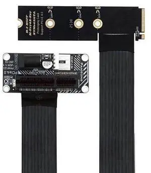 xiwai Right Angled M.2 M-Key NGFF NVMe to PCI-E Up Angled 90 Degree Adapter | PCI-Express X1 X4 X8 X16 Socket Cable Extension Graphics Card for M2 2260 2280 xiwai Right Angled M.2 M-Key NGFF NVMe to PCI-E Up Angled 90 Degree Adapter | PCI-Express X1 X4 X8 X16 Socket Cable Extension Graphics Card for M2 2260 2280