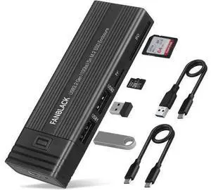 M.2 NVMe SSD Enclosure Adapter Tool-Free, USB 3.2 Gen 2 10Gbps HDD Adapter MKey(B+M Key) SSD Reader, with 2 Port USB Type-A and SD/TF Cardread, Support UASP Trim for 2242/2260/2280 M.2 NVMe SSD Enclosure Adapter Tool-Free, USB 3.2 Gen 2 10Gbps HDD Adapter MKey(B+M Key) SSD Reader, with 2 Port USB Type-A and SD/TF Cardread, Support UASP Trim for 2242/2260/2280