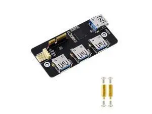 PCI-E to USB 3.2 Expansion Card for Raspberry Pi Compute Module 4 IO Board, 4x USB 3.2 Gen1 Ports PCIe Adapter Card, PCI Express Converter Card Support Powered from PCIe 12V or 12V DC header PCI-E to USB 3.2 Expansion Card for Raspberry Pi Compute Module 4 IO Board, 4x USB 3.2 Gen1 Ports PCIe Adapter Card, PCI Express Converter Card Support Powered from PCIe 12V or 12V DC header