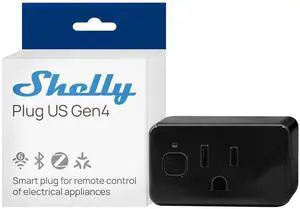 Shelly Smart Plug UL, WiFi, Bluetooth, Zigbee, Matter Outlet with Power Metering, Works with HomeKit, Google Home, Alexa, Home Assistant, Smart Socket, Easy Setup, Remote Control, Plug US Gen4 Black Shelly Smart Plug UL, WiFi, Bluetooth, Zigbee, Matter Outlet with Power Metering, Works with HomeKit, Google Home, Alexa, Home Assistant, Smart Socket, Easy Setup, Remote Control, Plug US Gen4 Black