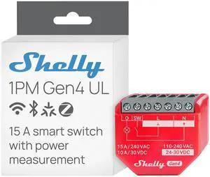 Shelly 1PM Gen4 UL, Smart Relay Switch with Power Metering, Wi-Fi, Matter Shelly 1PM Gen4 UL, Smart Relay Switch with Power Metering, Wi-Fi, Matter