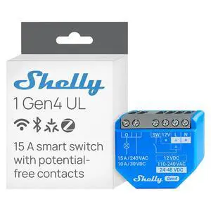 Shelly 1 Gen4 UL, Smart Relay Switch, Wi-Fi, Zigbee, Matter, Dry Contact Shelly 1 Gen4 UL, Smart Relay Switch, Wi-Fi, Zigbee, Matter, Dry Contact