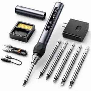 FNIRSI HS01 Soldering Iron Kit DC/PD(96W/65W) 6S Fast Heating | 180-7806 Soldering Tips, Digital OLED Screen Display, Auto Sleep, Micro Soldering Pen Tool for Electronics Repair FNIRSI HS01 Soldering Iron Kit DC/PD(96W/65W) 6S Fast Heating | 180-7806 Soldering Tips, Digital OLED Screen Display, Auto Sleep, Micro Soldering Pen Tool for Electronics Repair