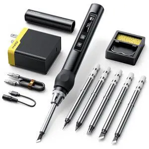 FNIRSI HS01 Soldering Iron Kit DC/PD(96W/65W) 6S Fast Heating | 180-7806 Soldering Tips, Auto Sleep, Digital OLED Screen Display, Micro Soldering Pen Tool for Electronics Repair FNIRSI HS01 Soldering Iron Kit DC/PD(96W/65W) 6S Fast Heating | 180-7806 Soldering Tips, Auto Sleep, Digital OLED Screen Display, Micro Soldering Pen Tool for Electronics Repair