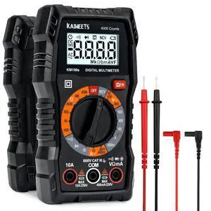 Digital Multimeter 4000 Counts, Voltage Tester with Accurate Ohm Volt Amp Readings, DC/AC Voltmeter Clearly Measures Resistance Continuity Diode Capacitance NCV for Household and Automotive Digital Multimeter 4000 Counts, Voltage Tester with Accurate Ohm Volt Amp Readings, DC/AC Voltmeter Clearly Measures Resistance Continuity Diode Capacitance NCV for Household and Automotive