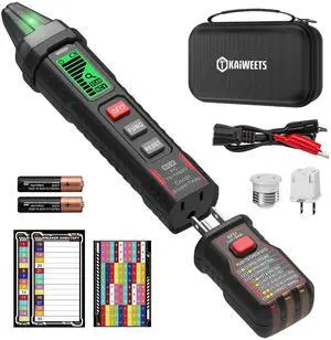Circuit Breaker Finder with LCD Display, GFCI Outlet Tester, AC 90-130V Electrical Circuit Tracer Tool with NCV Tset & Flashlight, Includes Carrying Case with Adapter, Alligator Clips -KT303P Circuit Breaker Finder with LCD Display, GFCI Outlet Tester, AC 90-130V Electrical Circuit Tracer Tool with NCV Tset & Flashlight, Includes Carrying Case with Adapter, Alligator Clips -KT303P