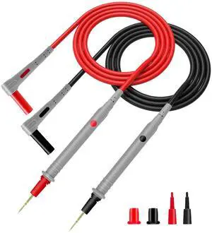 Silicone Multimeter Test Leads with Gold-Plated Probes, 48 inch Long, CAT III 1000V CAT IV 600V 20A, Compatible with Volt Clamp Meter Electrical Testing Tools Silicone Multimeter Test Leads with Gold-Plated Probes, 48 inch Long, CAT III 1000V CAT IV 600V 20A, Compatible with Volt Clamp Meter Electrical Testing Tools