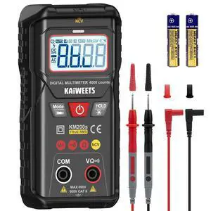 KM200s Smart Digital Multimeter True RMS, 4000 Counts, Auto Ranging Voltmeter, NCV Non-Contact Voltage Detector, Measure AC/DC Voltage, Resistance, Diode, Continuity KM200s Smart Digital Multimeter True RMS, 4000 Counts, Auto Ranging Voltmeter, NCV Non-Contact Voltage Detector, Measure AC/DC Voltage, Resistance, Diode, Continuity