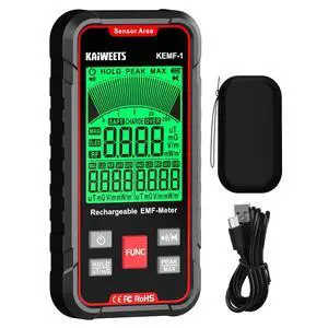 EMF Detector, 3-in-1 Handheld EMF Meter Detects EF, RF, MF, WiFi Signal, Rechargeable Radiation Detector with 3 Color Backlight and Sound Alarm, Suitable for Home, Office, Ghost Hunting EMF Detector, 3-in-1 Handheld EMF Meter Detects EF, RF, MF, WiFi Signal, Rechargeable Radiation Detector with 3 Color Backlight and Sound Alarm, Suitable for Home, Office, Ghost Hunting