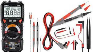 HT118A Digital Multimeter TRMS 6000 Counts and KET12 11PCS Multimeter Test Lead Set for Electrical Testing HT118A Digital Multimeter TRMS 6000 Counts and KET12 11PCS Multimeter Test Lead Set for Electrical Testing