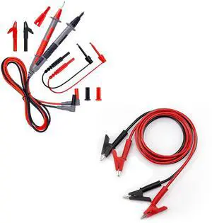 Soft Silicone Electrician Test Leads Kit with 2PCS Alligator Clip Test Leads for Electrical Testing of Fluke/AstroAI/INNOVA Multimeter Electronic Clamp Meter Soft Silicone Electrician Test Leads Kit with 2PCS Alligator Clip Test Leads for Electrical Testing of Fluke/AstroAI/INNOVA Multimeter Electronic Clamp Meter