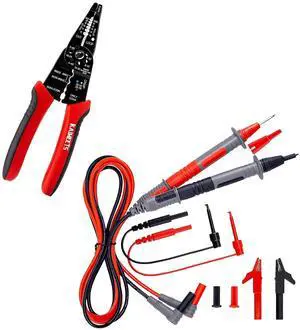 Soft Silicone Electrician Test Leads Kit and Heavy Duty Wire Stripper Soft Silicone Electrician Test Leads Kit and Heavy Duty Wire Stripper