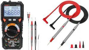 HT118E Digital Multimeter TRMS 20000 Counts and KET20 Silicone Multimeter Test Leads with Gold-Plated Probes HT118E Digital Multimeter TRMS 20000 Counts and KET20 Silicone Multimeter Test Leads with Gold-Plated Probes