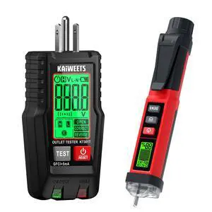 GFCI Outlet Tester with LCD Display KT301T and Non-Contact Voltage Tester Pen KTL01 GFCI Outlet Tester with LCD Display KT301T and Non-Contact Voltage Tester Pen KTL01