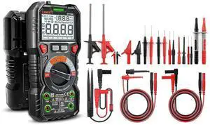 Digital Multimeter TRMS 6000 Counts Ohmmeter and 23PCS Soft Silicone Test Leads Kit for Multimeter with Electrical Alligator Clips Replaceable Probes Tips Accessories Kit for DMM & Clamp Mete Digital Multimeter TRMS 6000 Counts Ohmmeter and 23PCS Soft Silicone Test Leads Kit for Multimeter with Electrical Alligator Clips Replaceable Probes Tips Accessories Kit for DMM & Clamp Mete
