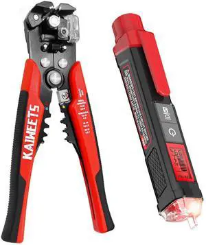 Non Contact Voltage Tester with Signal Percentage, Dual Range AC 12V/70V-1000V, Self Adjusting Wire Stripper - 3 in 1 Heavy Duty Non Contact Voltage Tester with Signal Percentage, Dual Range AC 12V/70V-1000V, Self Adjusting Wire Stripper - 3 in 1 Heavy Duty