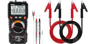 Digital Multimeter TRMS 6000 Counts Voltmeter and Alligator Clips Electrical Test Leads Set KET03 Digital Multimeter TRMS 6000 Counts Voltmeter and Alligator Clips Electrical Test Leads Set KET03