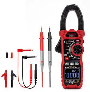 HT208D Inrush 1000A AC/DC Clamp Meter & KET01Soft Silicone Electrician Test Leads Kit HT208D Inrush 1000A AC/DC Clamp Meter & KET01Soft Silicone Electrician Test Leads Kit