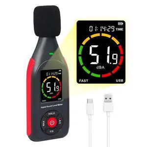 Decibel Meter Data Logger, Digital Sound Level Meter with Recording, dB Meter 30~130dB, 31,000 Data, 3Color Light Alarm, USB Rechargeable SPL Meter for Home, Classroom, Office, Neighbor, Industrial Decibel Meter Data Logger, Digital Sound Level Meter with Recording, dB Meter 30~130dB, 31,000 Data, 3Color Light Alarm, USB Rechargeable SPL Meter for Home, Classroom, Office, Neighbor, Industrial