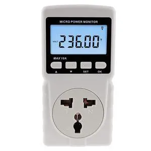 Watt Power Meter Plug-in Socket Power Meter, Home Electrical Usage Monitor Consumption, Kilowatt Wattage Voltage AMP Tester with Backlight Overload Protection Watt Power Meter Plug-in Socket Power Meter, Home Electrical Usage Monitor Consumption, Kilowatt Wattage Voltage AMP Tester with Backlight Overload Protection