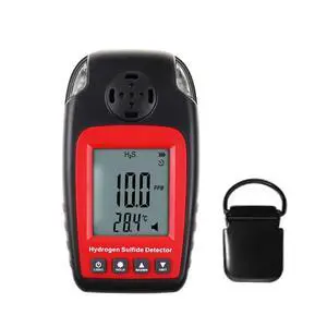 Hydrogen Sulfide Detector Portable H2S Detector Monitor with Sound and Flash Alarm 0~100ppm Electrochemical H2S Sensor with Clip and LCD Screen Backlight Hydrogen Sulfide Detector Portable H2S Detector Monitor with Sound and Flash Alarm 0~100ppm Electrochemical H2S Sensor with Clip and LCD Screen Backlight