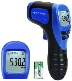 Non Contact Tachometer, 2.5-99999 RPM ±0.02%+1Digtal Accuracy Laser Digital Tachometer, Speed RPM Meter Gauge with Backlight, Data Hold, and Max/Min/AVG Function Non Contact Tachometer, 2.5-99999 RPM ±0.02%+1Digtal Accuracy Laser Digital Tachometer, Speed RPM Meter Gauge with Backlight, Data Hold, and Max/Min/AVG Function