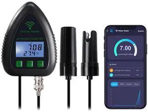 5-in-1 WiFi pH Meter Monitor, Water Quality Tester for pH TDS Salinity S.G Temperature, Tuya Smart APP Remote Monitoring with Alarm & Easy Calibration, for Aquarium Hydroponics 5-in-1 WiFi pH Meter Monitor, Water Quality Tester for pH TDS Salinity S.G Temperature, Tuya Smart APP Remote Monitoring with Alarm & Easy Calibration, for Aquarium Hydroponics