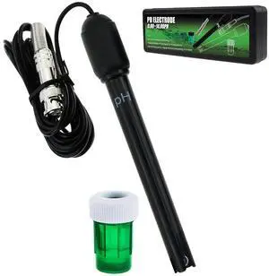 0-14 pH Electrode Probe BNC Connector, 300cm Cable for PH Meter Monitor Controller Test Sensor, Replacement Kit for Aquarium Hydroponics Plant Pool Spa (pH Electrode) 0-14 pH Electrode Probe BNC Connector, 300cm Cable for PH Meter Monitor Controller Test Sensor, Replacement Kit for Aquarium Hydroponics Plant Pool Spa (pH Electrode)