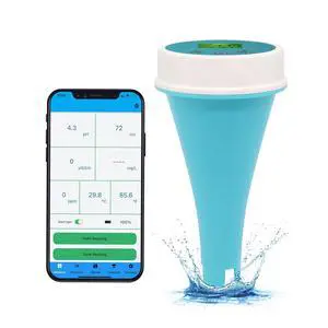 Bluetooth Swimming Pool Water Tester 6-in-1 EC/Salinity/pH/ORP/Temperature/Chlorine Meter, Wireless Floating Smart Pool Monitor Water Tester for Pools, Hot Tubs, & Swim Spas Bluetooth Swimming Pool Water Tester 6-in-1 EC/Salinity/pH/ORP/Temperature/Chlorine Meter, Wireless Floating Smart Pool Monitor Water Tester for Pools, Hot Tubs, & Swim Spas
