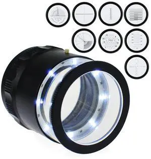 10X Illuminated Jewelers Loupe Magnifier with Interchangeable Reticle Scale, LED Light, 25mm Field of View, for Jewelry,Gems, Coins, Hobby Tool (9 Glass Scale Chart) 10X Illuminated Jewelers Loupe Magnifier with Interchangeable Reticle Scale, LED Light, 25mm Field of View, for Jewelry,Gems, Coins, Hobby Tool (9 Glass Scale Chart)