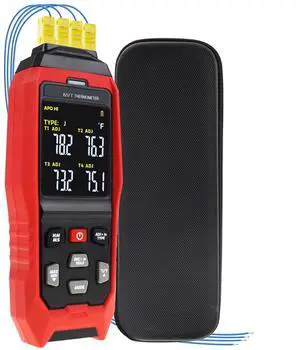 Thermocouple Thermometer Digital Data Logger Thermometer 4 Channel K/J/T Type Thermocouple Meter Temperature Meter, Temperature Logger with Sound & Light Alarm -200~1372°C (-328~2501°F) Thermocouple Thermometer Digital Data Logger Thermometer 4 Channel K/J/T Type Thermocouple Meter Temperature Meter, Temperature Logger with Sound & Light Alarm -200~1372°C (-328~2501°F)