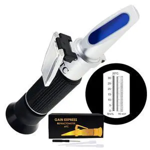 Beer Brix & Specific Gravity Refractometer with ATC Optic Dual Scale 0~32% Brix 1.000-1.120 SG Wine Wort Making Beer Brewing Fruit Juice Hops Sugar Homebrew Kit Beer Brix & Specific Gravity Refractometer with ATC Optic Dual Scale 0~32% Brix 1.000-1.120 SG Wine Wort Making Beer Brewing Fruit Juice Hops Sugar Homebrew Kit