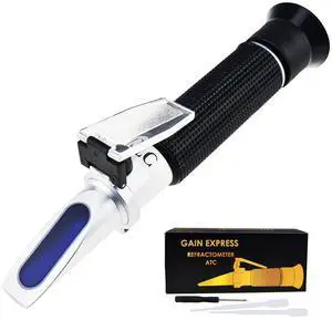 Tri-Scale Refractometer ATC Brix 0-10%/ Salinity 0-100PPT/ Specific Gravity 1.000-1.070, for Saltwater Brackish Marine Reef Tank Salt Sea Water Hydroponic Aquarium Control Monitoring Tri-Scale Refractometer ATC Brix 0-10%/ Salinity 0-100PPT/ Specific Gravity 1.000-1.070, for Saltwater Brackish Marine Reef Tank Salt Sea Water Hydroponic Aquarium Control Monitoring
