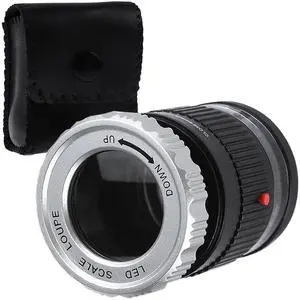LED Scale Loupe 10X Jewelry Magnifier, Adjustable Focal Length Magnifier, Foldable Jewellers Loupe Magnifying Glass for Textile Optical, Embroidery, Circuit Board, Coins, etc LED Scale Loupe 10X Jewelry Magnifier, Adjustable Focal Length Magnifier, Foldable Jewellers Loupe Magnifying Glass for Textile Optical, Embroidery, Circuit Board, Coins, etc