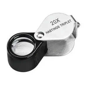 Jewelers Loupe 20x Magnification Jewelry Loop, Foldable Jewelry Magnifier Hastings Triplet 20x Loupe for Stamp & Coin Collectors, Hobbyists, Watches Jewelers Loupe 20x Magnification Jewelry Loop, Foldable Jewelry Magnifier Hastings Triplet 20x Loupe for Stamp & Coin Collectors, Hobbyists, Watches