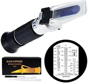 Gain Express 6-in-1 Automotive Car Refractometer ATC for Adblue/Antifreeze/Battery Acid/Windshield Fluid, Coolant Charge Specific Gravity Density Condition Gain Express 6-in-1 Automotive Car Refractometer ATC for Adblue/Antifreeze/Battery Acid/Windshield Fluid, Coolant Charge Specific Gravity Density Condition
