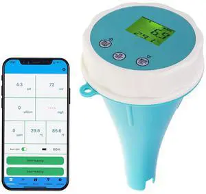 6-in-1 Digital Floating Water Monitor with Bluetooth | Real-Time pH, EC, ORP, Chlorine, Salinity & Temperature Testing | 1000 Data Records, Waterproof IP67, Easy Calibration, 24-Hour Monitoring 6-in-1 Digital Floating Water Monitor with Bluetooth | Real-Time pH, EC, ORP, Chlorine, Salinity & Temperature Testing | 1000 Data Records, Waterproof IP67, Easy Calibration, 24-Hour Monitoring