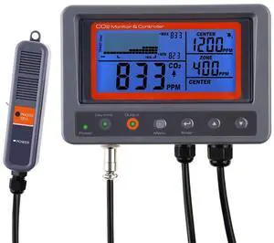 CO2 Controller Carbon Dioxide Controller CO2 Meter Monitor with Relay Function 4.5m Cable NDIR Carbon Dioxide Sensor Probe for Grow Room, Plant, Grow Tent, Greenhouse, Garden, Indoor CO2 Controller Carbon Dioxide Controller CO2 Meter Monitor with Relay Function 4.5m Cable NDIR Carbon Dioxide Sensor Probe for Grow Room, Plant, Grow Tent, Greenhouse, Garden, Indoor