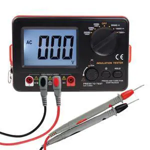 Insulation Tester Resistance Meter for Electrical Testing 250V / 500V / 1000V Output Voltage 750V AC Voltage Megohmmeter with Blacklight and Buzzer Alarm Insulation Tester Resistance Meter for Electrical Testing 250V / 500V / 1000V Output Voltage 750V AC Voltage Megohmmeter with Blacklight and Buzzer Alarm
