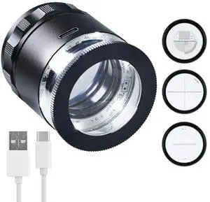 10X Illuminated Jewelers Loupe Magnifier with 3 Interchangeable Reticle Scale, 6 LED Lights, Optical Lens Ideal for Gemstones, Diamonds, Jewelry Inspection, Coins, Stamps 10X Illuminated Jewelers Loupe Magnifier with 3 Interchangeable Reticle Scale, 6 LED Lights, Optical Lens Ideal for Gemstones, Diamonds, Jewelry Inspection, Coins, Stamps
